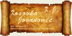 Kosovka Jovanović vizit kartica